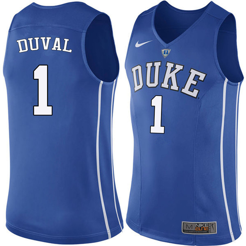 Men Duke Blue Devils #1 Trevon Duval College Basketball Jerseys Sale-Blue